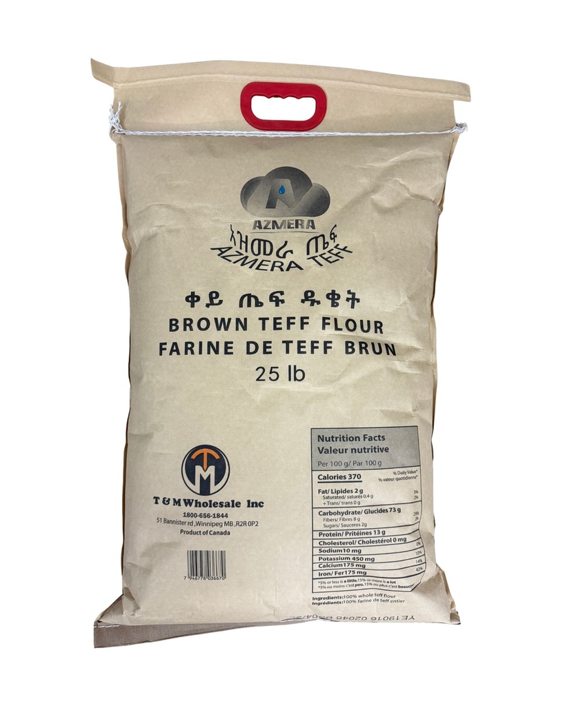 Brown Teff Flour Azmera 25 LB