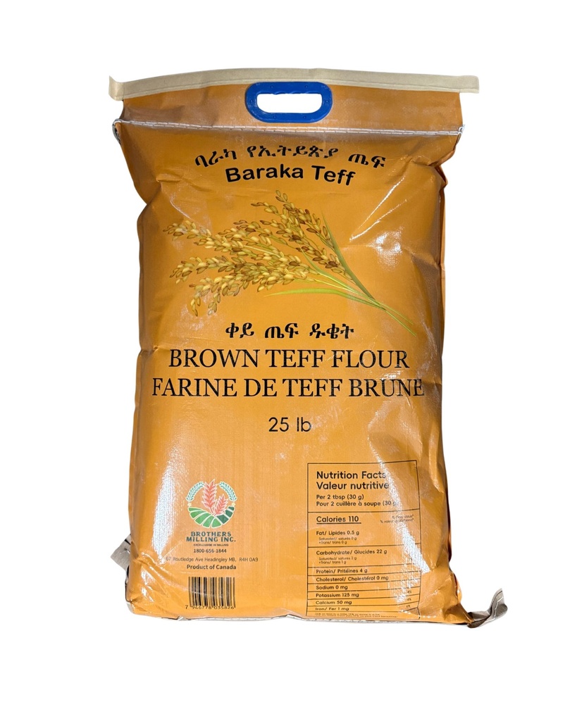 Brown Teff Flour Baraka 25 lb
